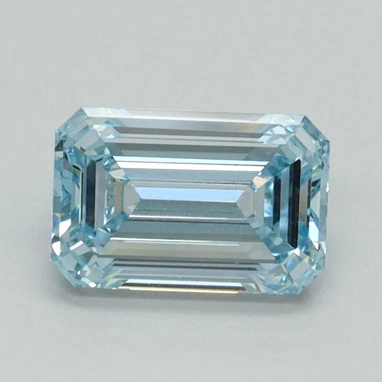 1.13ct EMERALD Fancy Intense Blue VVS2 Coloured Lab diamond