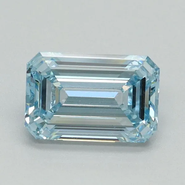 1.13ct EMERALD Fancy Intense Blue VVS2 Coloured Lab diamond