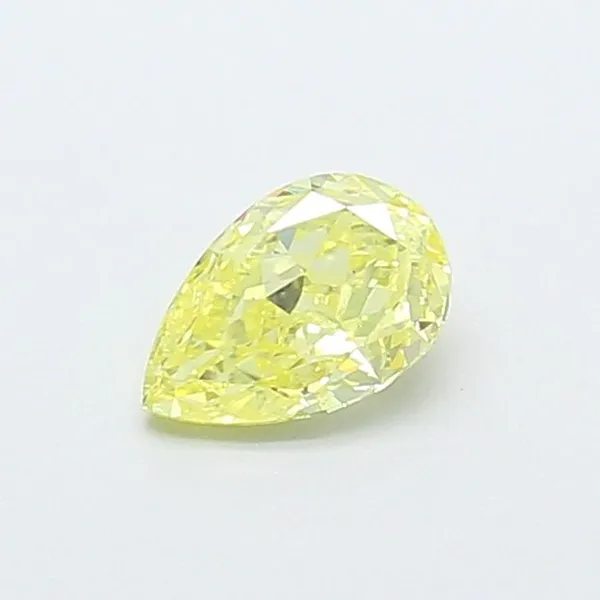 0.63ct PEAR Fancy Intense Yellow VS1 Coloured Lab diamond
