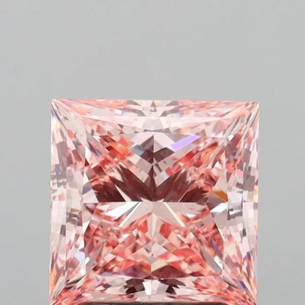 3ct PRINCESS Fancy Intense Pink VS1 Coloured Lab diamond