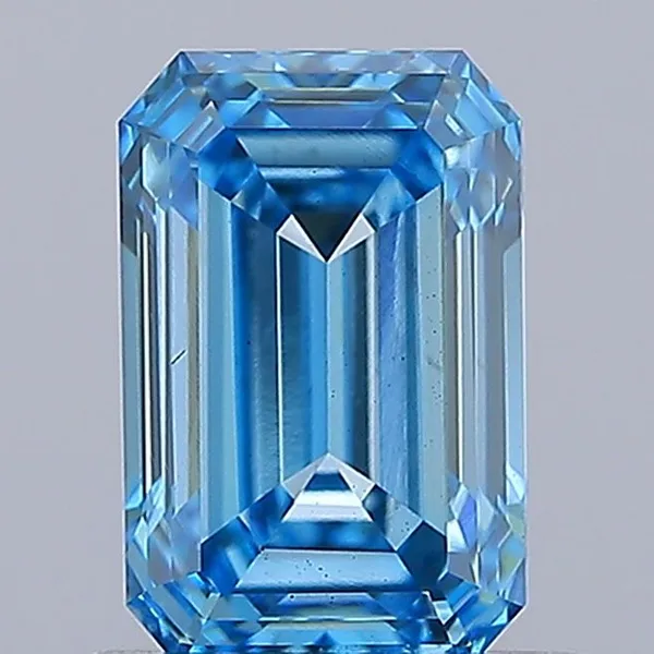 1.04ct EMERALD Fancy Vivid Blue VS1 Coloured Lab diamond