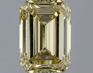 1.36ct EMERALD Fancy Yellow VS1 Coloured Lab diamond