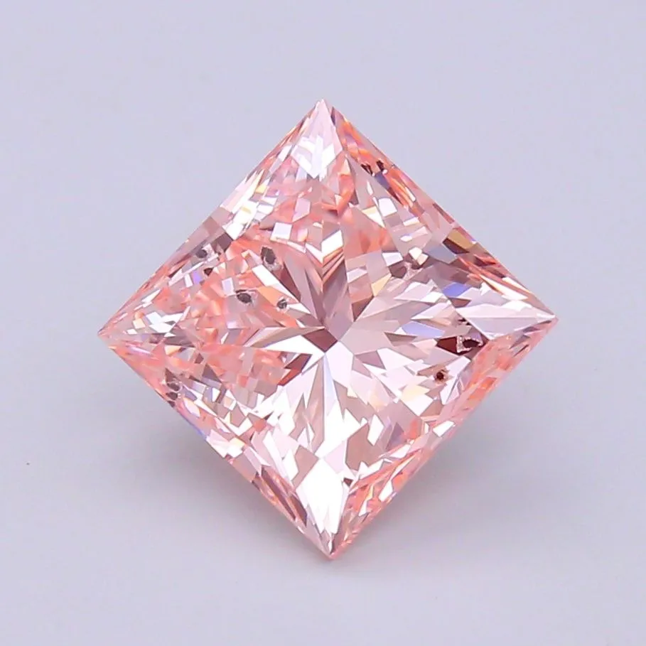 5.11ct PRINCESS Fancy Pink SI2 Coloured Lab diamond