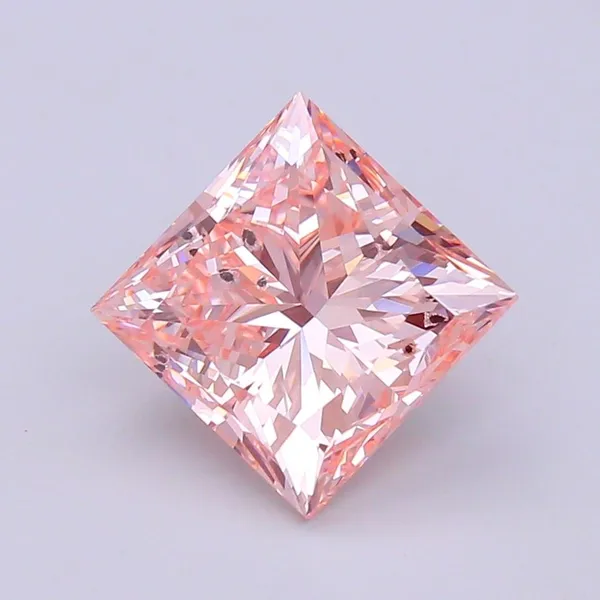 5.11ct PRINCESS Fancy Pink SI2 Coloured Lab diamond