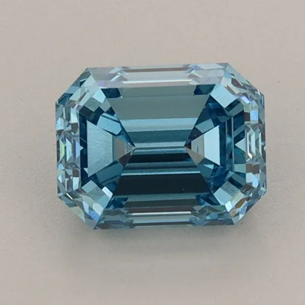 1.17ct EMERALD Fancy Vivid Blue VS1 Coloured Lab diamond