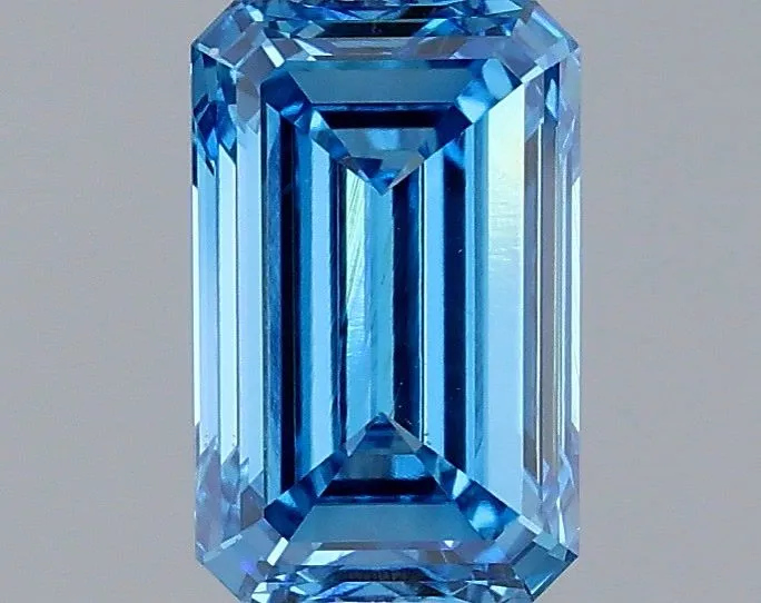 1.48ct EMERALD Fancy Vivid Blue VS1 Coloured Lab diamond