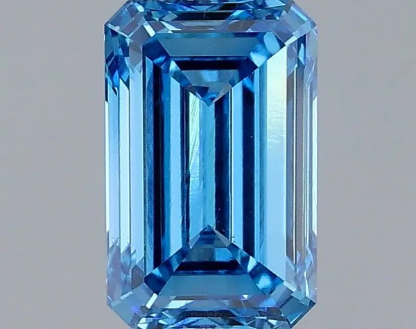 1.48ct EMERALD Fancy Vivid Blue VS1 Coloured Lab diamond