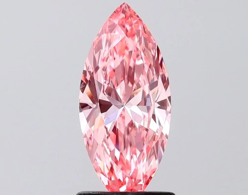 1.23ct MARQUISE Fancy Vivid Pink VS2 Coloured Lab diamond