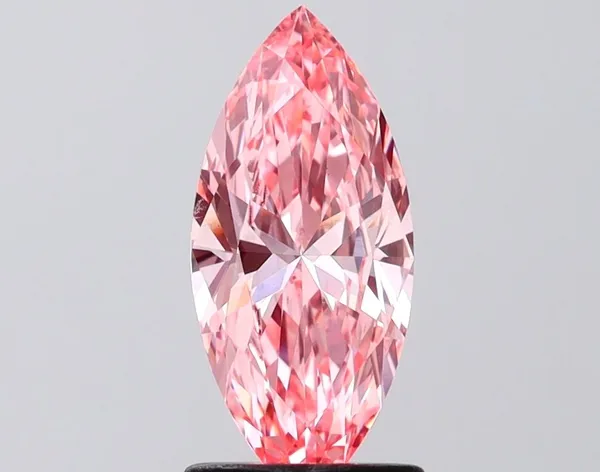 1.23ct MARQUISE Fancy Vivid Pink VS2 Coloured Lab diamond