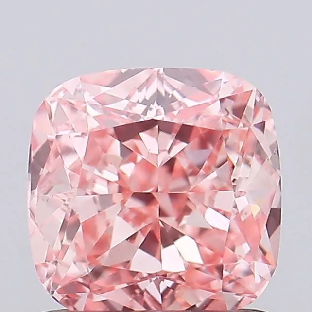 1.03ct CUSHION Fancy Vivid Pink VS1 Coloured Lab diamond
