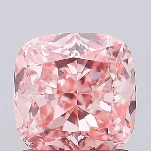1.03ct CUSHION Fancy Vivid Pink VS1 Coloured Lab diamond