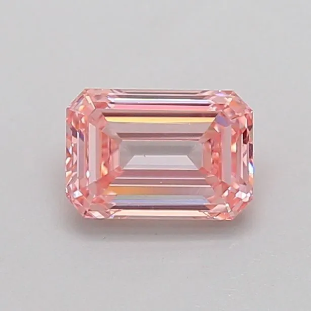0.72ct EMERALD Fancy Intense Pink SI1 Coloured Lab diamond