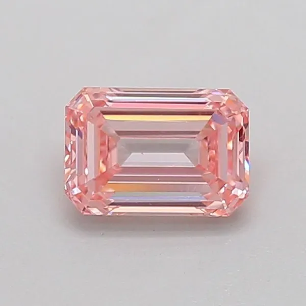 0.72ct EMERALD Fancy Intense Pink SI1 Coloured Lab diamond