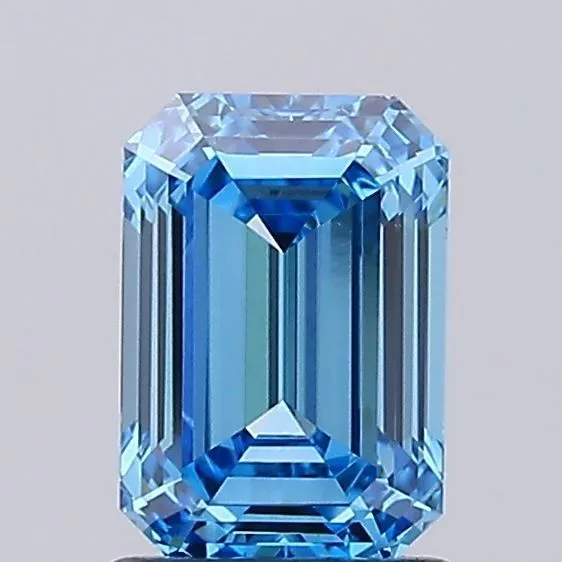 1.5ct EMERALD Fancy Vivid Blue VS1 Coloured Lab diamond