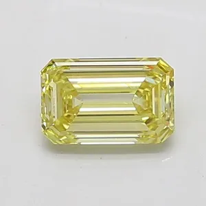 1.01ct EMERALD Fancy Yellow VVS2 Coloured Lab diamond