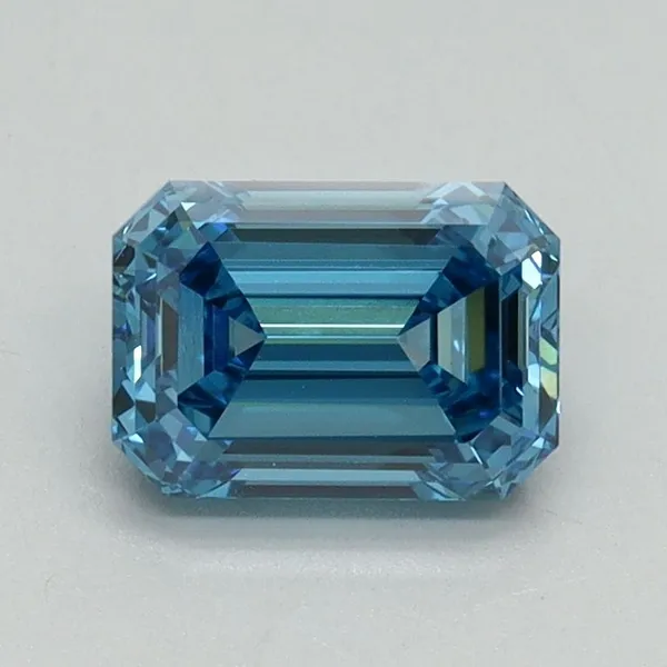 1.12ct EMERALD Fancy Vivid Blue VS1 Coloured Lab diamond