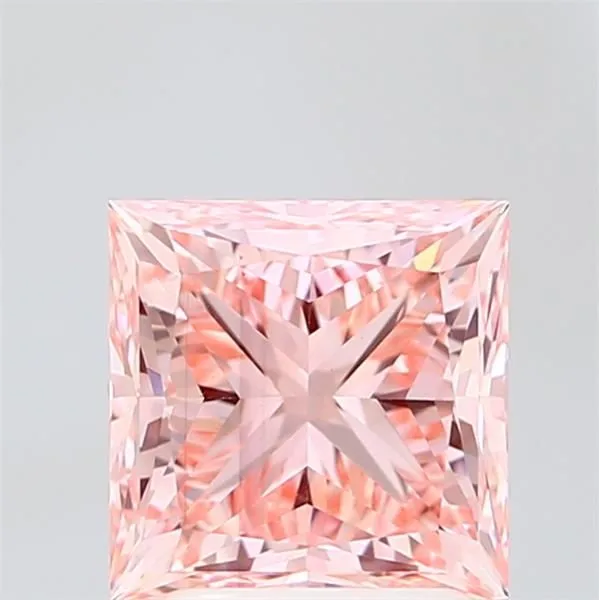 2.77ct PRINCESS Fancy Vivid Pink VS1 Coloured Lab diamond
