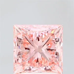 2.77ct PRINCESS Fancy Vivid Pink VS1 Coloured Lab diamond