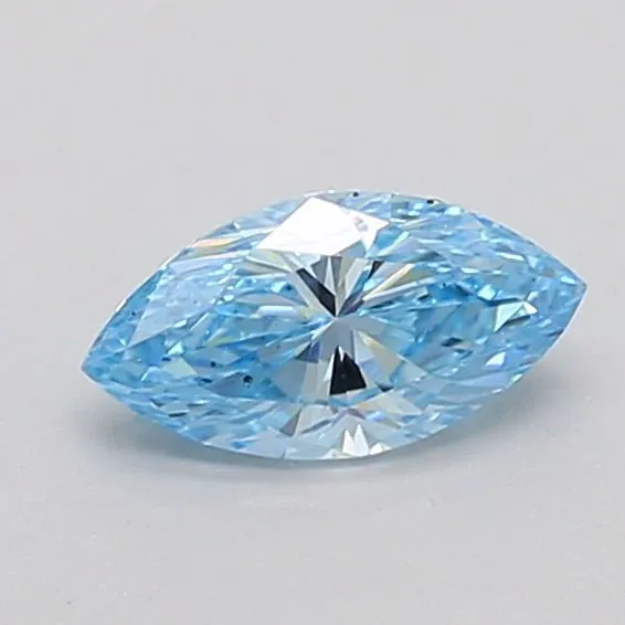 0.52ct MARQUISE Fancy Vivid Blue VS2 Coloured Lab diamond