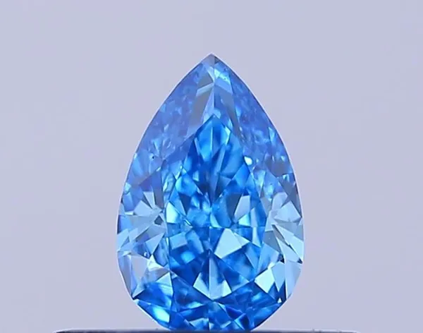 0.3ct PEAR Fancy Vivid Blue VS1 Coloured Lab diamond