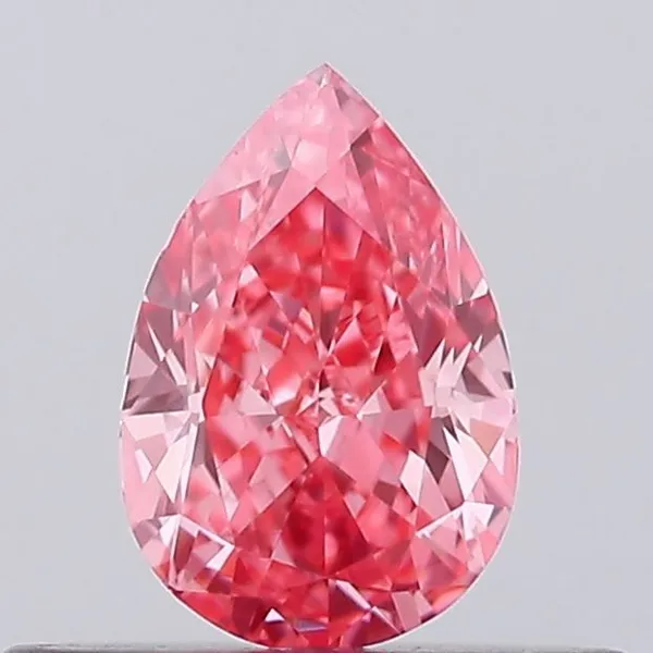 0.35ct PEAR Fancy Vivid Pink VVS2 Coloured Lab diamond