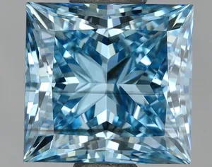 1.61ct PRINCESS Fancy Vivid Blue VS2 Coloured Lab diamond