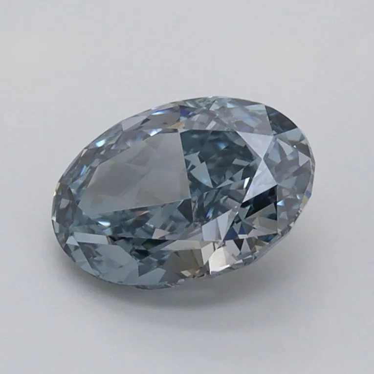 1.15ct OVAL Fancy Deep Grayish Blue VS1 Coloured Lab diamond