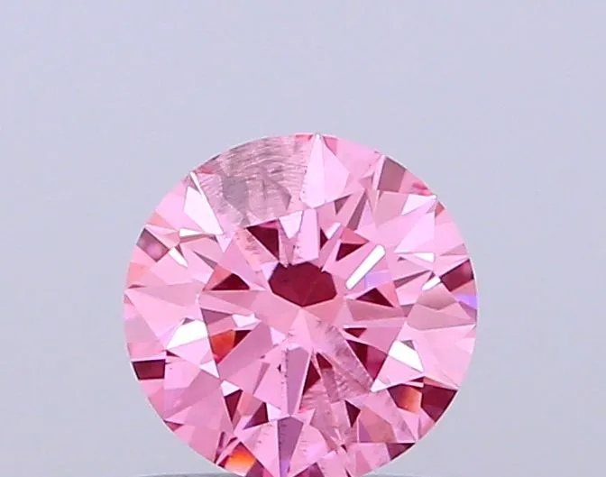 0.91ct ROUND Fancy Vivid Pink SI2 Coloured Lab diamond
