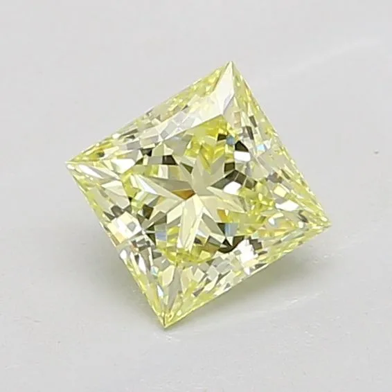 1.04ct PRINCESS Fancy Yellow VVS2 Coloured Lab diamond