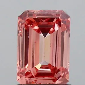 1.08ct EMERALD Fancy Vivid Pink VS2 Coloured Lab diamond