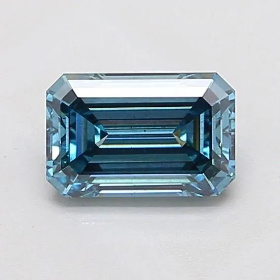1.51ct EMERALD Fancy Vivid Blue VS2 Coloured Lab diamond