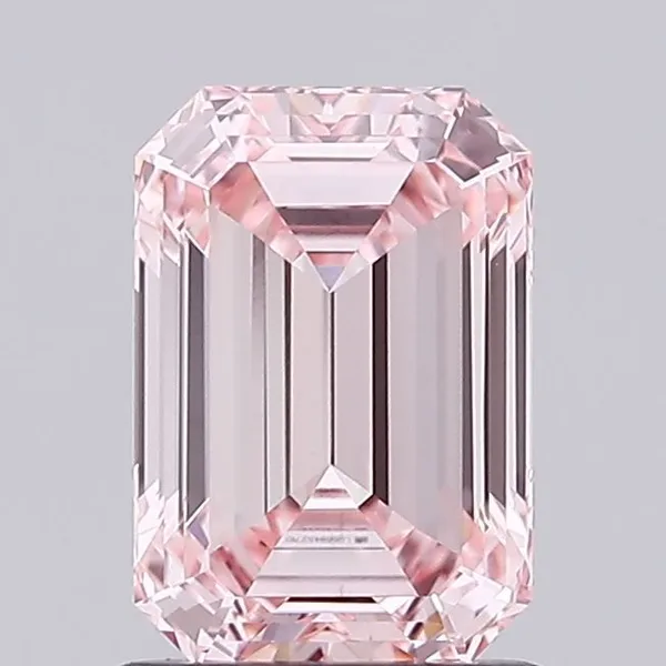 1.3ct EMERALD Fancy Intense Pink VS1 Coloured Lab diamond
