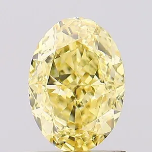 1.11ct OVAL Fancy Intense Yellow VVS2 Coloured Lab diamond