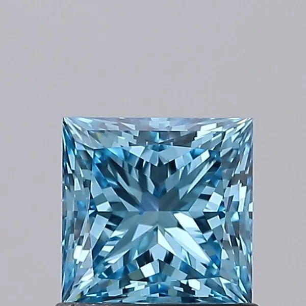 1.06ct PRINCESS Fancy Vivid Blue VVS2 Coloured Lab diamond