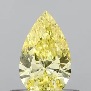 0.48ct PEAR Fancy Intense Yellow SI2 Coloured Lab diamond