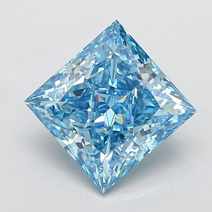 5.03ct PRINCESS Fancy Vivid Blue VS1 Coloured Lab diamond