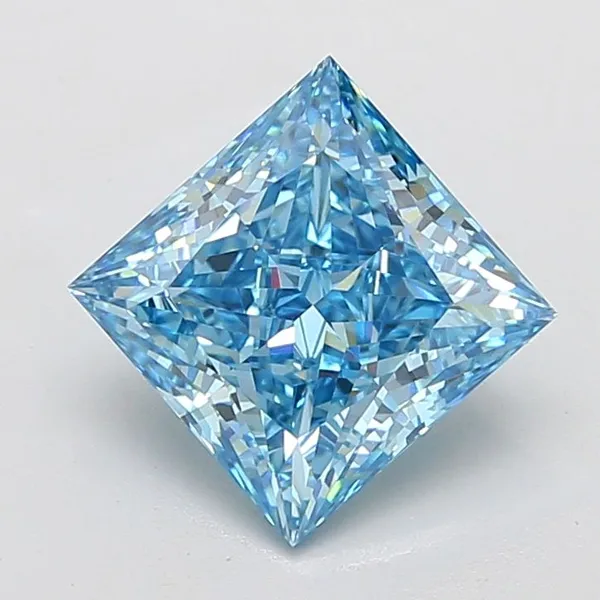 5.03ct PRINCESS Fancy Vivid Blue VS1 Coloured Lab diamond