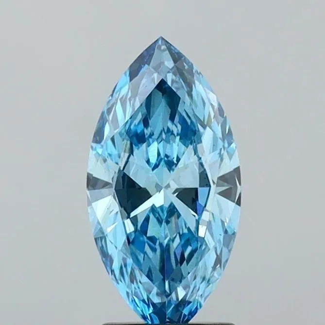1.50ct MARQUISE Fancy Vivid Blue VS2 Coloured Lab diamond