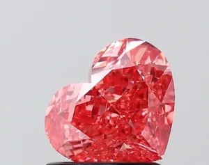 1.34ct HEART Fancy Vivid Pink VS1 Coloured Lab diamond