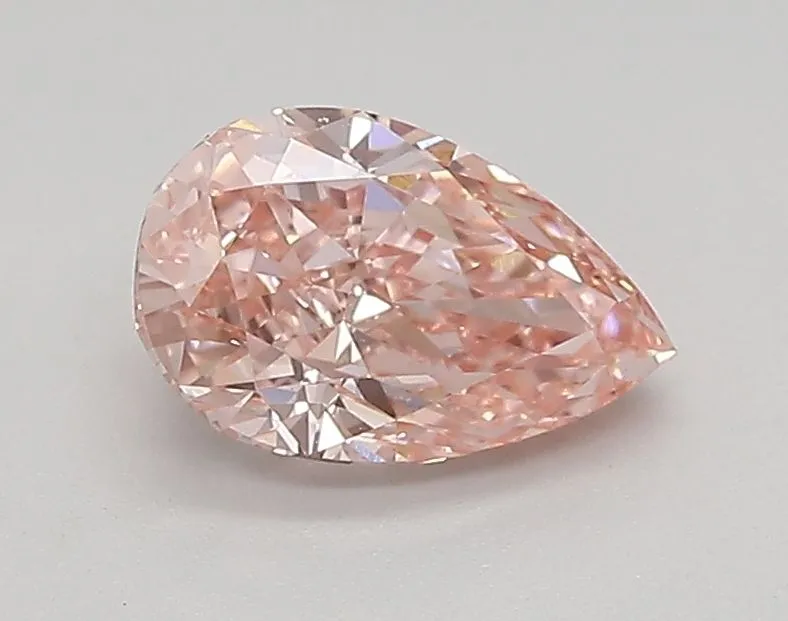 0.89ct PEAR Fancy Vivid Pink VVS2 Coloured Lab diamond