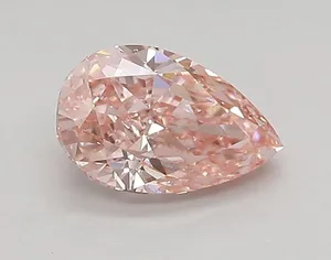 0.89ct PEAR Fancy Vivid Pink VVS2 Coloured Lab diamond