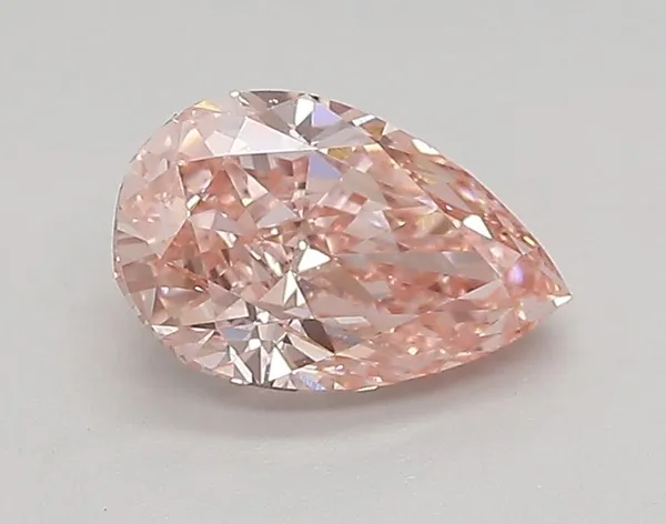 0.89ct PEAR Fancy Vivid Pink VVS2 Coloured Lab diamond