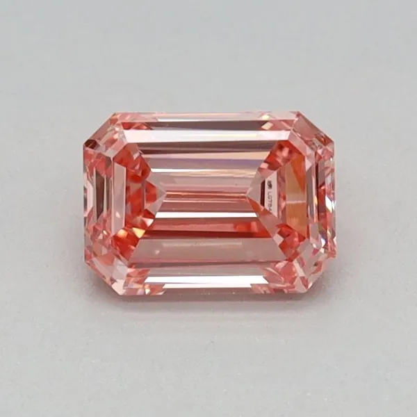 0.49ct EMERALD Fancy Vivid Pink VVS2 Coloured Lab diamond