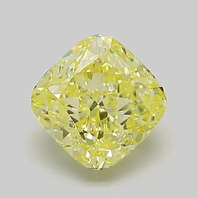 1.05ct CUSHION Fancy Intense Yellow VVS2 Coloured Lab diamond