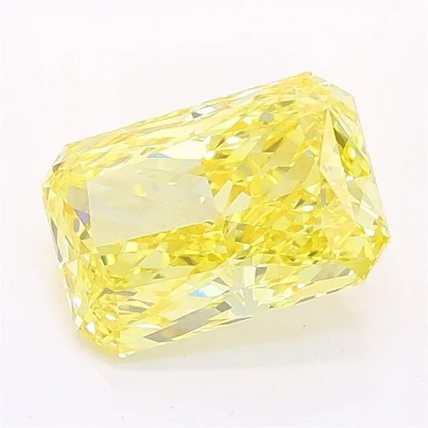 1.37ct RADIANT Fancy Vivid Yellow VVS2 Coloured Lab diamond