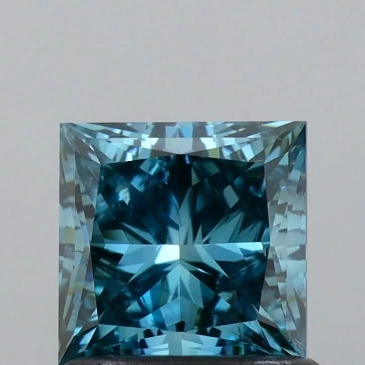 1.01ct PRINCESS Fancy Vivid Blue SI1 Coloured Lab diamond
