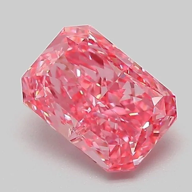 1.10ct RADIANT Fancy Vivid Pink VVS2 Coloured Lab diamond