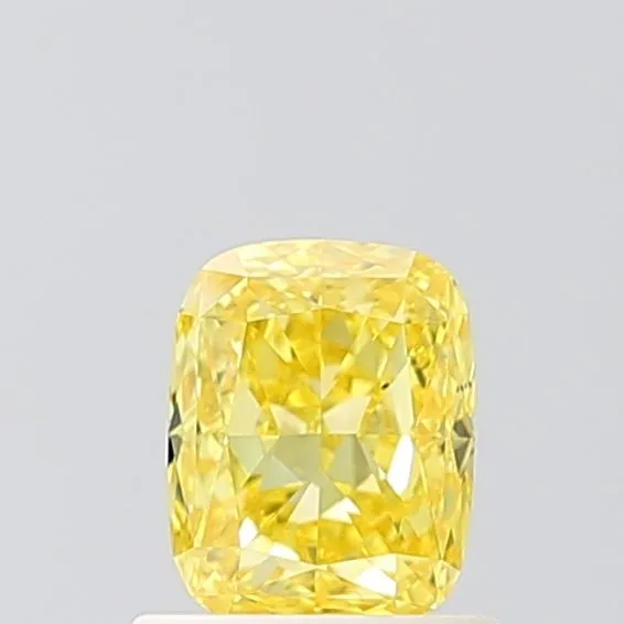 1ct CUSHION Fancy Vivid Yellow VS2 Coloured Lab diamond