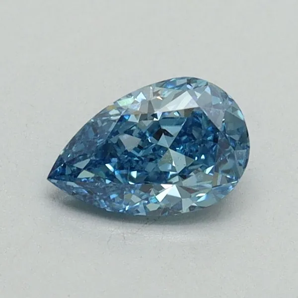 0.5ct PEAR Fancy Vivid Blue VS1 Coloured Lab diamond