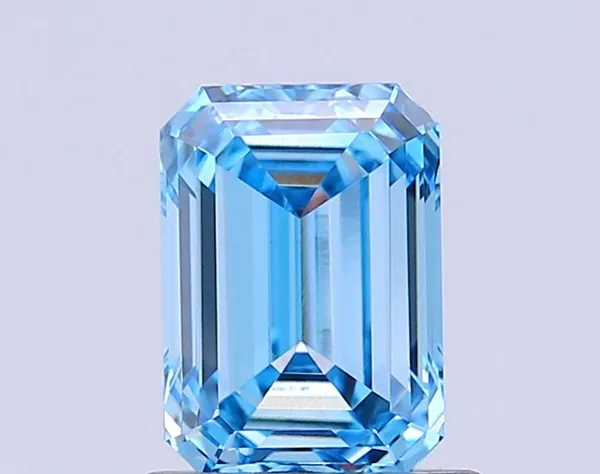 1.02ct EMERALD Fancy Vivid Blue VVS1 Coloured Lab diamond